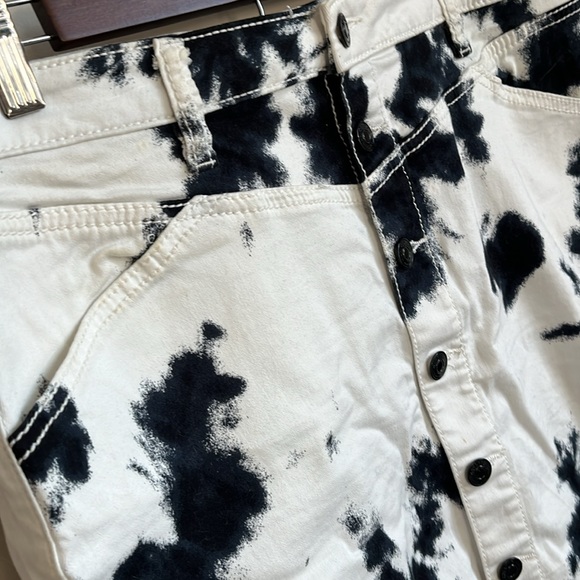 Shyanne Black and White Tie Die Print Mini Jean Denim Skirt Size XL - Picture 7 of 9